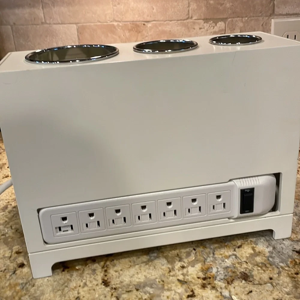 Pottery Barn Beauty Station Organizer with Build-in Electric Extension.